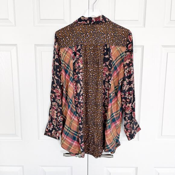 Soft Surroundings Icons Mixed Print Button Up Tunic - Picture 7 of 7